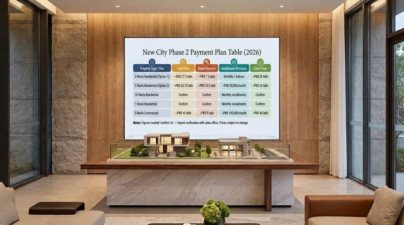 New City Phase 2 Payment Plan Table (2026)