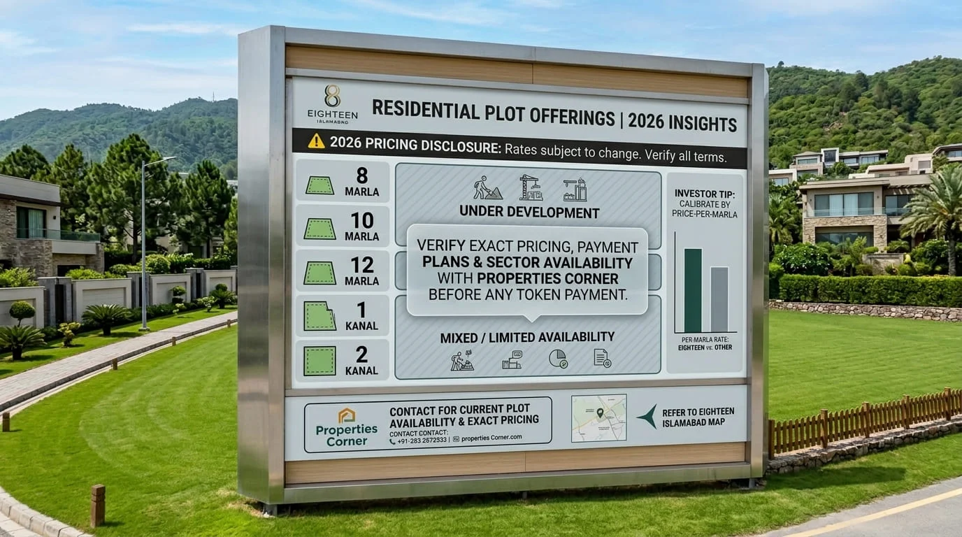 Residential Plot Sizes & Prices in Eighteen Islamabad
