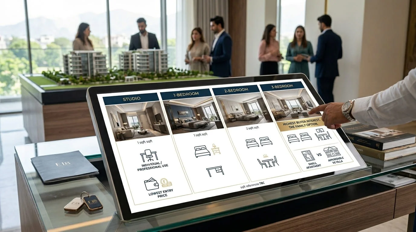 What Apartment Configurations and Sizes Are Available at Eighteen Islamabad?