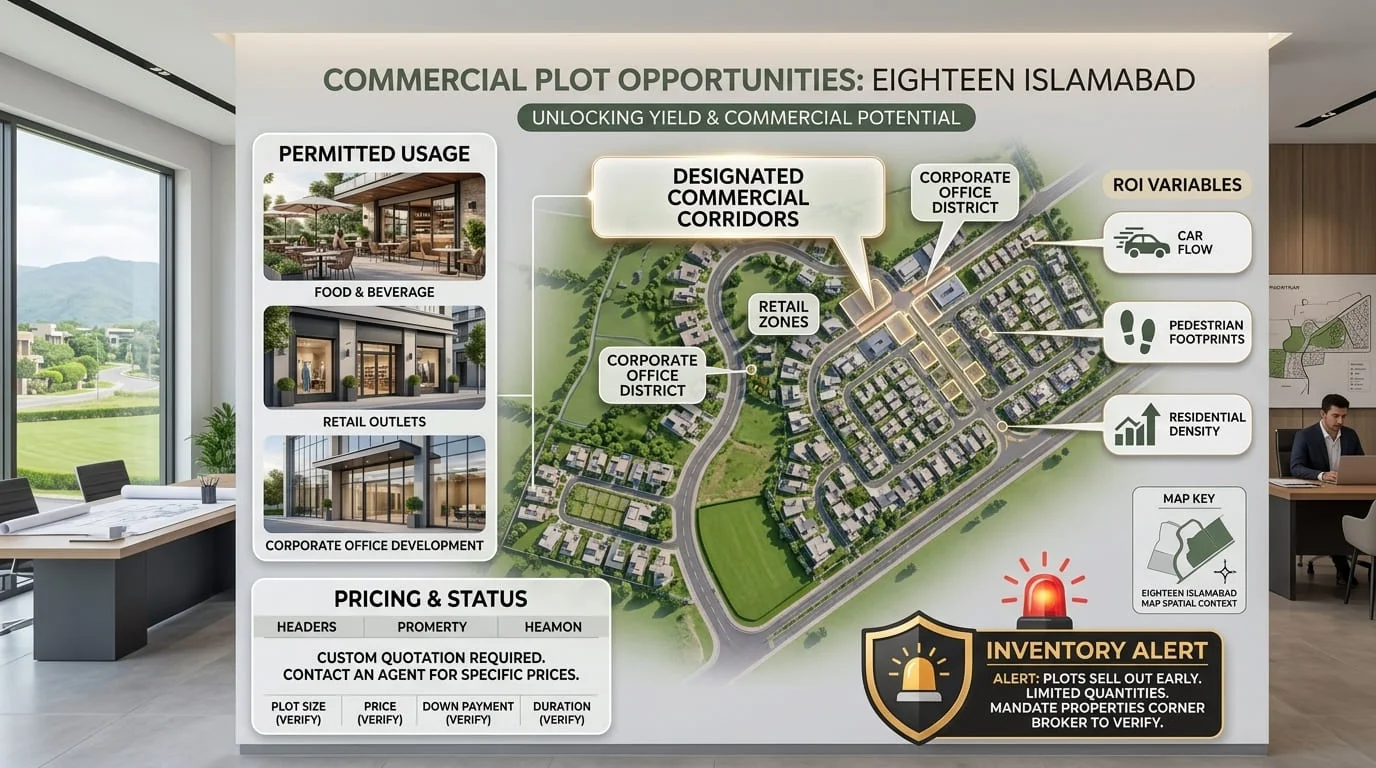 Commercial Plot Availability & Prices in Eighteen Islamabad